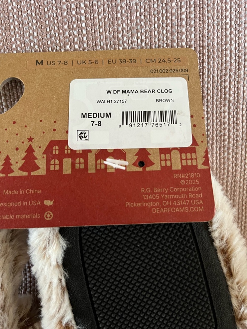 NWT! Dearfoams Mama Bear Clog Slippers Size Medium 7/8 - Picture 4 of 6